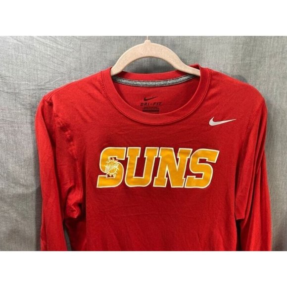 Miami Suns Basketball Nike Shirt Adult Small Red Long Sleeve DRI FIT Tee Mens. - Picture 2 of 8